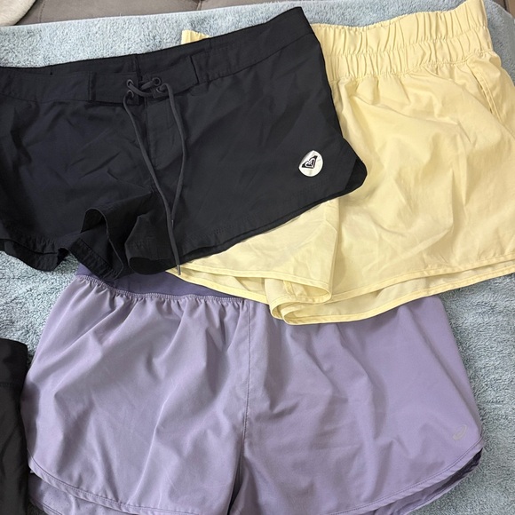 Roxy Pants - Roxy Women's Athletic Shorts - Black, Cream, and Purple
